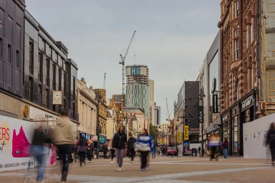Leeds city skyline and local landmarks