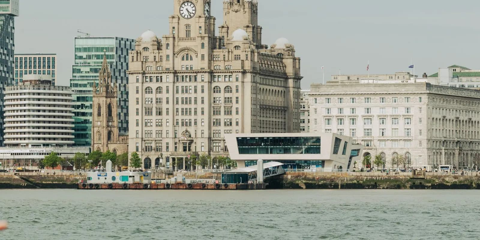 Liverpool city skyline and local landmarks