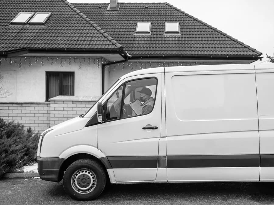 White medium-wheelbase courier van